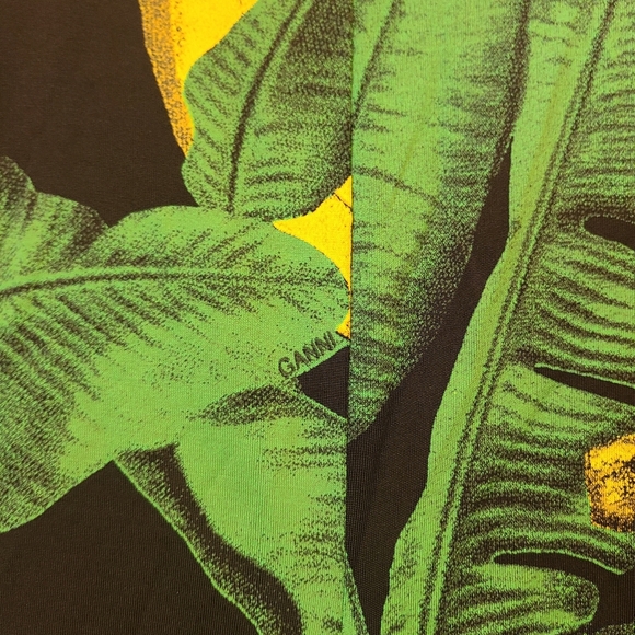 Ganni Banana Print Ruched Mini Dress - Picture 8 of 10